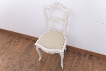 【I様ご成約済み・ご決済用】フランスアンティーク　優雅なデザインのリペイントチェア(2)