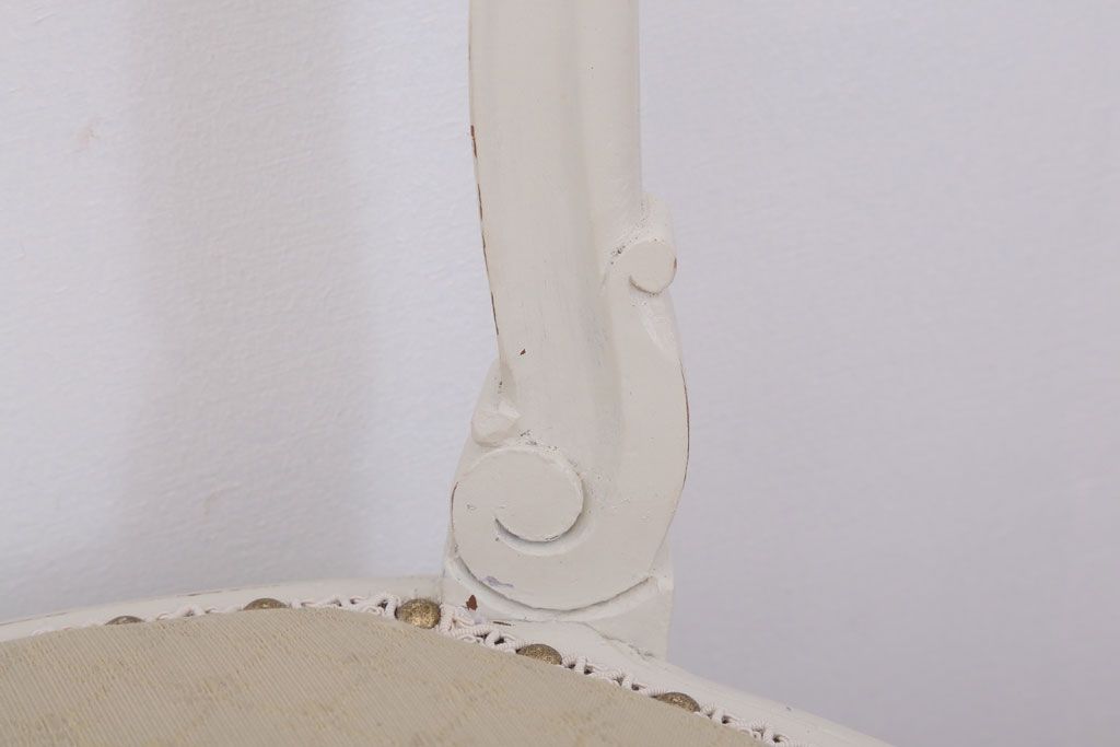 【I様ご成約済み・ご決済用】フランスアンティーク　優雅なデザインのリペイントチェア(2)