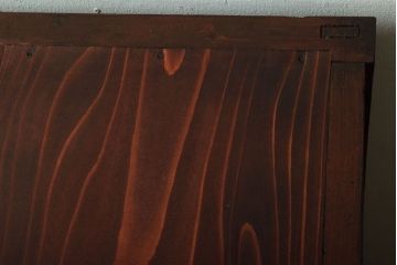 アンティーク家具　 和製アンティーク　モールガラス引き戸の脚付きサイドボード(収納棚)(3)