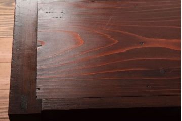 アンティーク家具　 和製アンティーク　モールガラス引き戸の脚付きサイドボード(収納棚)(3)