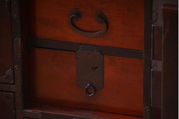 アンティーク家具　古民具・骨董　明治　前面栗材　味わい深いアンティーク仙台箪笥