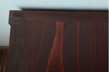 アンティーク家具　 和製アンティーク　モールガラス戸!引き出し5杯の脚付きサイドボード(収納棚)