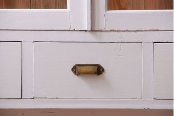 アンティーク家具　ペイント　アンティークケビントガラスケース(収納棚、キャビネット)