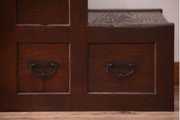 アンティーク家具　古民具・骨董　明治　前面欅材のアンティーク階段箪笥