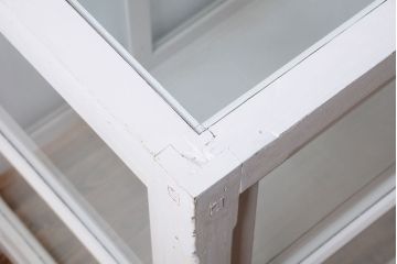 アンティーク家具　ペイント　シンプルでおしゃれなアンティークガラスケース(ショーケース)