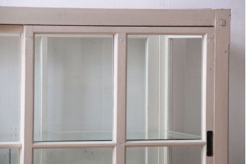 アンティーク家具　ペイント　シンプルでおしゃれなアンティークガラスケース(ショーケース)