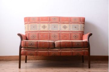 ヴィンテージ家具　イギリスビンテージ　Parker Knoll(パーカーノール)　おしゃれなラブソファ(2人掛けソファ)