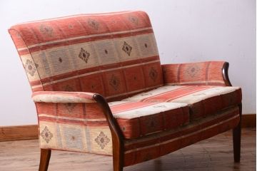 ヴィンテージ家具　イギリスビンテージ　Parker Knoll(パーカーノール)　おしゃれなラブソファ(2人掛けソファ)
