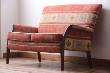 ヴィンテージ家具　イギリスビンテージ　Parker Knoll(パーカーノール)　おしゃれなラブソファ(2人掛けソファ)