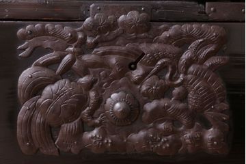 アンティーク家具　古民具・骨董　明治〜大正　前面黒漆のアンティーク庄内箪笥