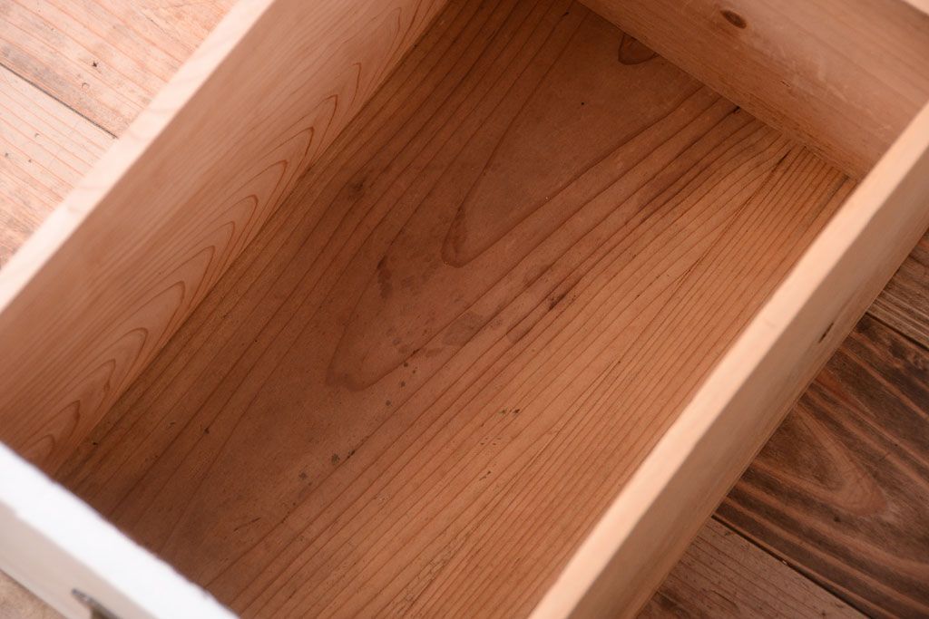 アンティーク家具　アンティークペイント　古い木の重ね戸棚(収納棚)