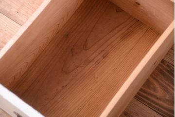 アンティーク家具　アンティークペイント　古い木の重ね戸棚(収納棚)