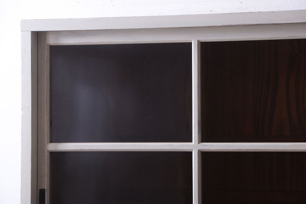 アンティーク家具　アンティークペイント　古い木の重ね戸棚(収納棚)