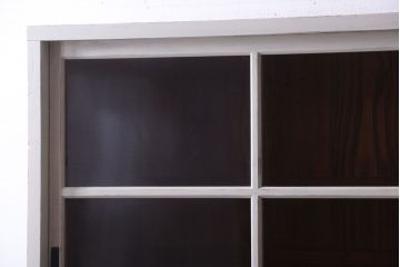 アンティーク家具　アンティークペイント　古い木の重ね戸棚(収納棚)