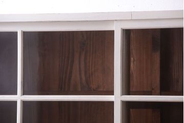 アンティーク家具　アンティークペイント　古い木の重ね戸棚(収納棚)