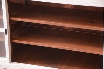 アンティーク家具　アンティークペイント　古い木の重ね戸棚(収納棚)