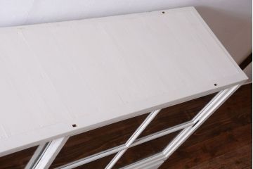 アンティーク家具　アンティークペイント　古い木の重ね戸棚(収納棚)