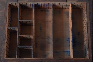 アンティーク雑貨　昭和レトロ　古いナラ材の小箱(印箱)