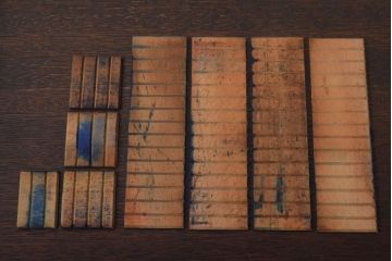 アンティーク雑貨　昭和レトロ　古いナラ材の小箱(印箱)