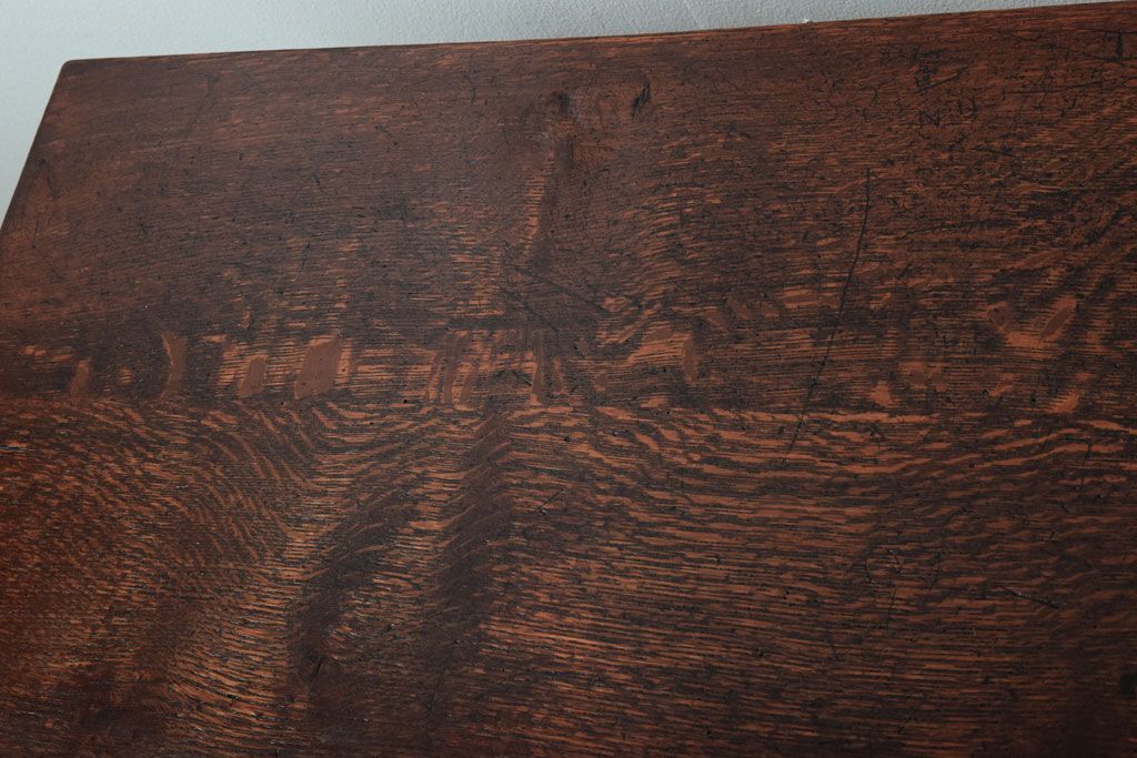 レトロ家具　昭和レトロ　シンプル!古い木の横長平机(1)(コンソールテーブル)