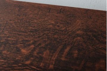 レトロ家具　昭和レトロ　シンプル!古い木の横長平机(1)(コンソールテーブル)