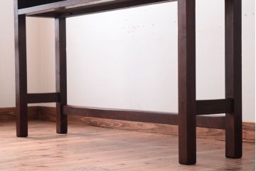 レトロ家具　昭和レトロ　シンプル!古い木の横長平机(1)(コンソールテーブル)
