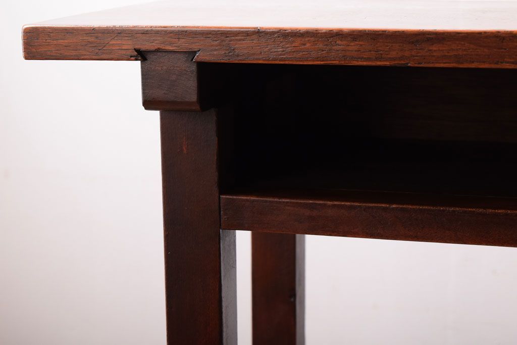 レトロ家具　昭和レトロ　シンプル!古い木の横長平机(1)(コンソールテーブル)