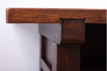 レトロ家具　昭和レトロ　シンプル!古い木の横長平机(1)(コンソールテーブル)