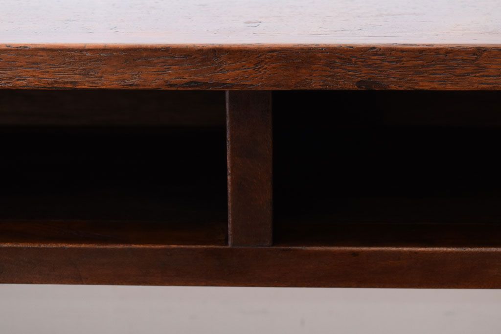 レトロ家具　昭和レトロ　シンプル!古い木の横長平机(1)(コンソールテーブル)