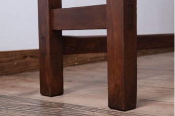 レトロ家具　昭和レトロ　シンプル!古い木の横長平机(1)(コンソールテーブル)