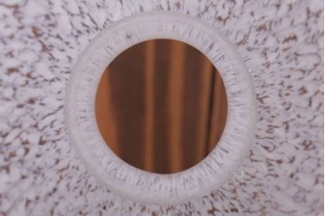 フランスアンティーク　フリルシェードのかわいいペンダントライト(天井照明)