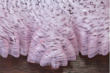 フランスアンティーク　フリルシェードのかわいいペンダントライト(天井照明)