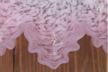 フランスアンティーク　フリルシェードのかわいいペンダントライト(天井照明)