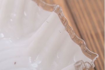 フランスアンティーク　フリルシェードのかわいいペンダントライト(ホワイト)