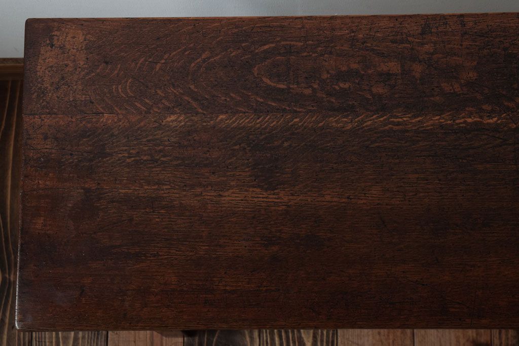 レトロ家具　昭和レトロ　シンプル!古い木の横長平机(2)(コンソールテーブル)