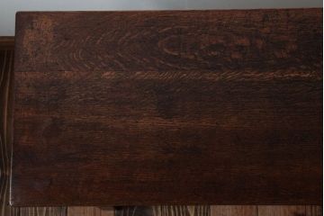 レトロ家具　昭和レトロ　シンプル!古い木の横長平机(2)(コンソールテーブル)