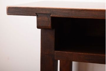 レトロ家具　昭和レトロ　シンプル!古い木の横長平机(2)(コンソールテーブル)