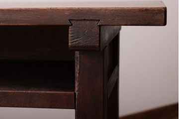 レトロ家具　昭和レトロ　シンプル!古い木の横長平机(2)(コンソールテーブル)