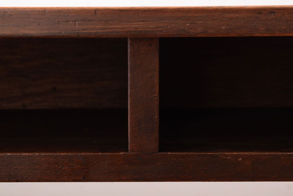 レトロ家具　昭和レトロ　シンプル!古い木の横長平机(2)(コンソールテーブル)