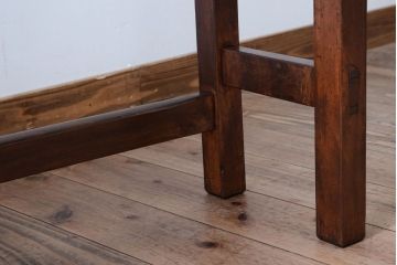 レトロ家具　昭和レトロ　シンプル!古い木の横長平机(2)(コンソールテーブル)