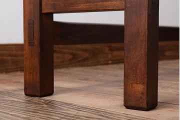 レトロ家具　昭和レトロ　シンプル!古い木の横長平机(2)(コンソールテーブル)