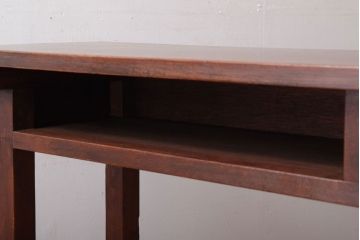 レトロ家具　昭和レトロ　シンプル!古い木の横長平机(2)(コンソールテーブル)