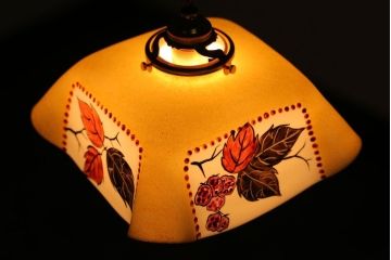 フランスアンティーク　ミルクガラスの天井照明(電笠)