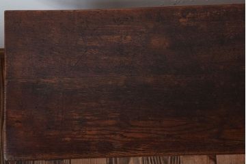 レトロ家具　昭和レトロ　シンプル!古い木の横長平机(3)(コンソールテーブル)