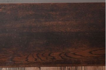 レトロ家具　昭和レトロ　シンプル!古い木の横長平机(3)(コンソールテーブル)