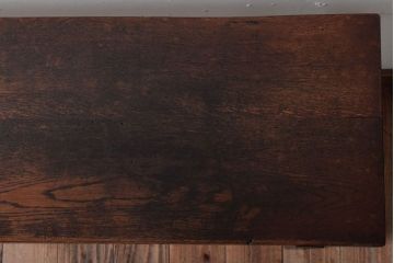 レトロ家具　昭和レトロ　シンプル!古い木の横長平机(3)(コンソールテーブル)