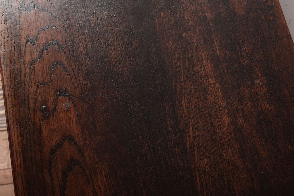 レトロ家具　昭和レトロ　シンプル!古い木の横長平机(3)(コンソールテーブル)