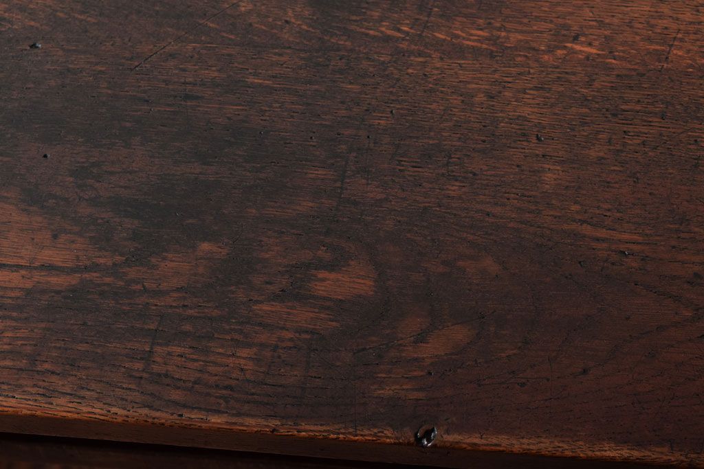 レトロ家具　昭和レトロ　シンプル!古い木の横長平机(3)(コンソールテーブル)