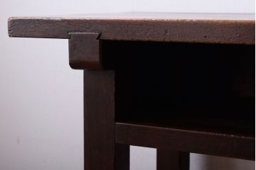 レトロ家具　昭和レトロ　シンプル!古い木の横長平机(3)(コンソールテーブル)