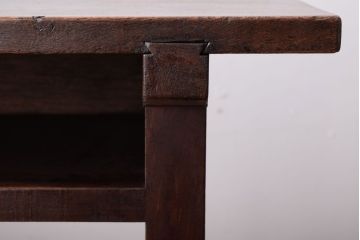 レトロ家具　昭和レトロ　シンプル!古い木の横長平机(3)(コンソールテーブル)